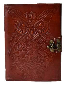 Owl leather w/ latch (image for) Owl leather w/ latch