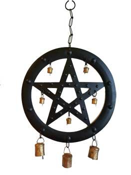 9 1/2" Black Pentagram chime (image for) 9 1/2" Black Pentagram chime