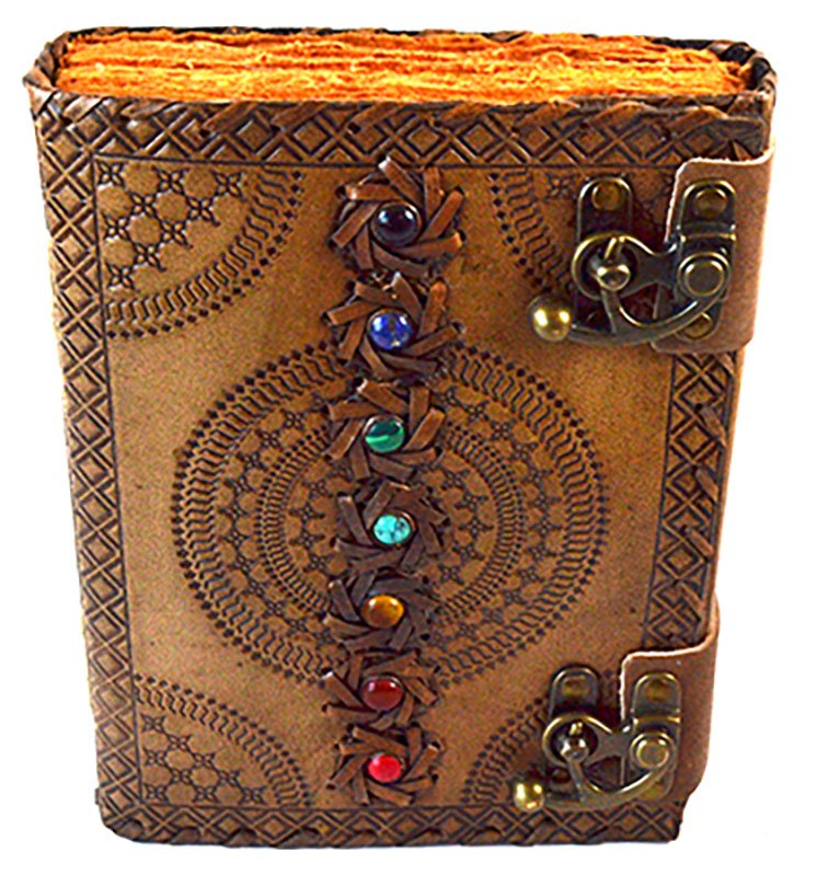 7 Chakra aged looking paper leather w/ latch (image for) 7 Chakra aged looking paper leather w/ latch