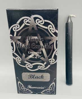1/2" dia 5" long Black chime candle 20 pack (image for) 1/2" dia 5" long Black chime candle 20 pack