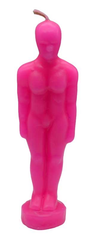 6 3/4" Pink Man candle (image for) 6 3/4" Pink Man candle
