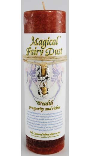 Wealth Pillar Candle with Fairy Dust Necklace (image for) Wealth Pillar Candle with Fairy Dust Necklace