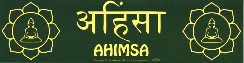 Ahimsa Lotus bumper sticker (image for) Ahimsa Lotus bumper sticker
