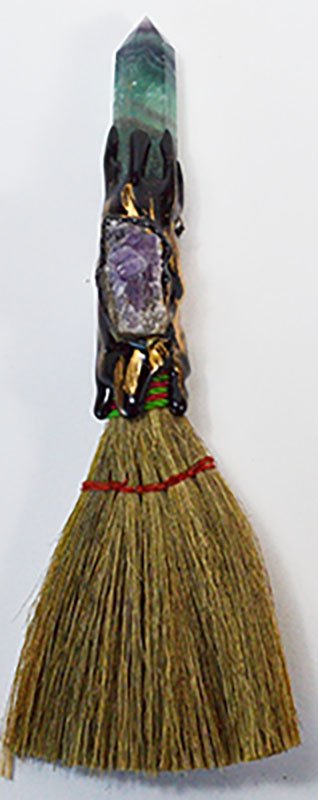 7" amethyst W Crystal broom (image for) 7" amethyst W Crystal broom
