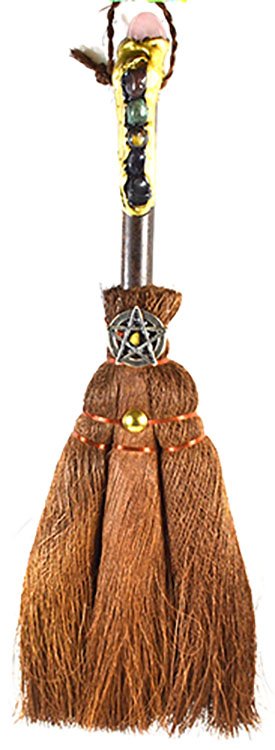 12" Pentagram Crystal broom (image for) 12" Pentagram Crystal broom