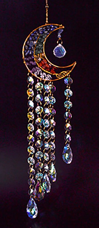 21" Gemstone & Moon sun catcher (image for) 21" Gemstone & Moon sun catcher