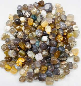1 lb Agate, Grey tumbled chips 8-12mm (image for) 1 lb Agate, Grey tumbled chips 8-12mm
