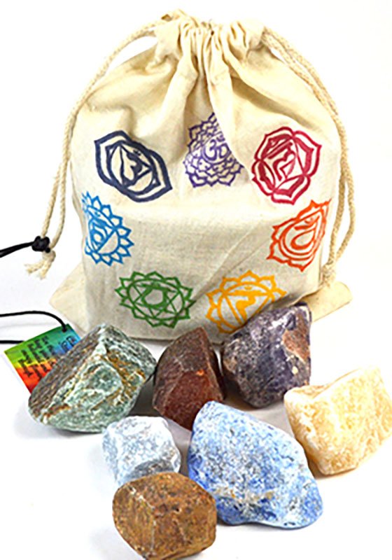 (set of 7) Chakra stones with Bag (image for) (set of 7) Chakra stones with Bag