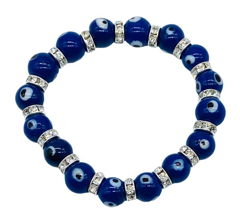 8mm Evil Eye, Black bracelet (image for) 8mm Evil Eye, Black bracelet