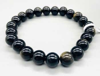 8mm Obsidian, Goldsheen bracelet (image for) 8mm Obsidian, Goldsheen bracelet