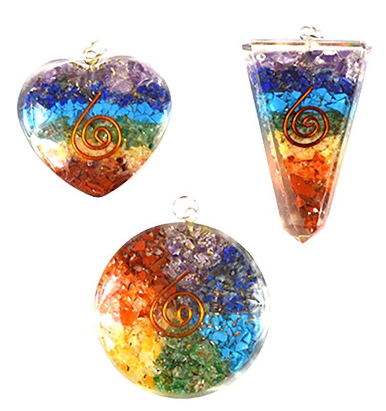 (set of 3) Chakra orgone (point,heart,round) (image for) (set of 3) Chakra orgone (point,heart,round)