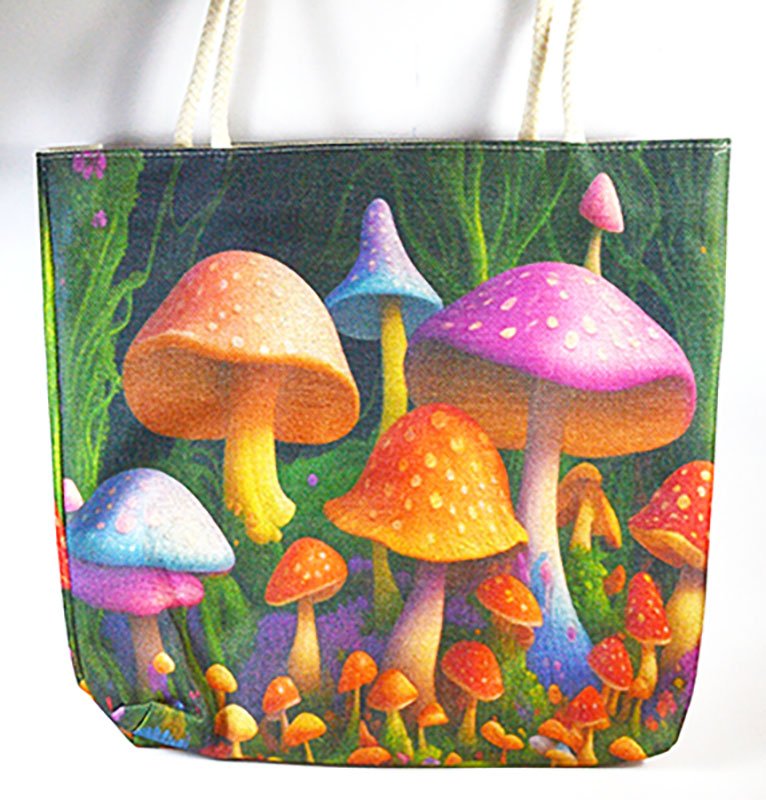 17" x 17" Mushroom tote bag (image for) 17" x 17" Mushroom tote bag