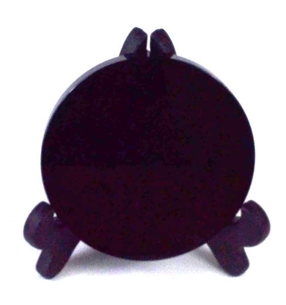 8cm Black Obsidian scrying mirror W/ stand (image for) 8cm Black Obsidian scrying mirror W/ stand